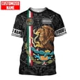 thumbnail image 1 of Camiseta con estampado de bandera nacional de México para hombre, camiseta de manga corta con patrón de águila 3D, camiseta de gran tamaño, ropa de calle de ocio con cuello redondo, 1 of 4