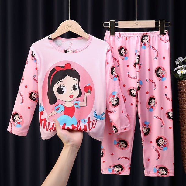 Disney Frozen Elsa Princess Girls Pijamas Set Ropa de dormir Primavera y otoño Pijamas para niños Traje de dibujos animados de manga larga Thinheight 125-135cm zhangyuxiang CONDUJO