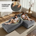 thumbnail image 6 of Liaroo 78.7" Double Chaise Lounge Chair Indoor, Oversized Boneless Sofa Bed, Deep Seat Sleeper Couch Reading Chairs, Cloud Sofas with Cup Holder & Side Pocket for Living Room, No Assembly Required, 6 of 12