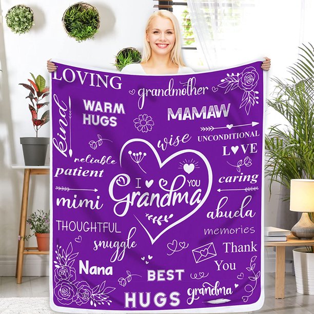 Grandma Blanket Grandma Gifts from Grandchildren, Blanket Birthday