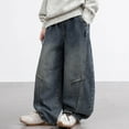 thumbnail image 4 of DHFJKG Baggy Jeans For Boy Fuzzy Linig Distressed Wahed Denim Pants Warm Fashion Loose Fit Pant With Pockets For Kids Teens 5-18 Years Trendy Trousers, 4 of 6