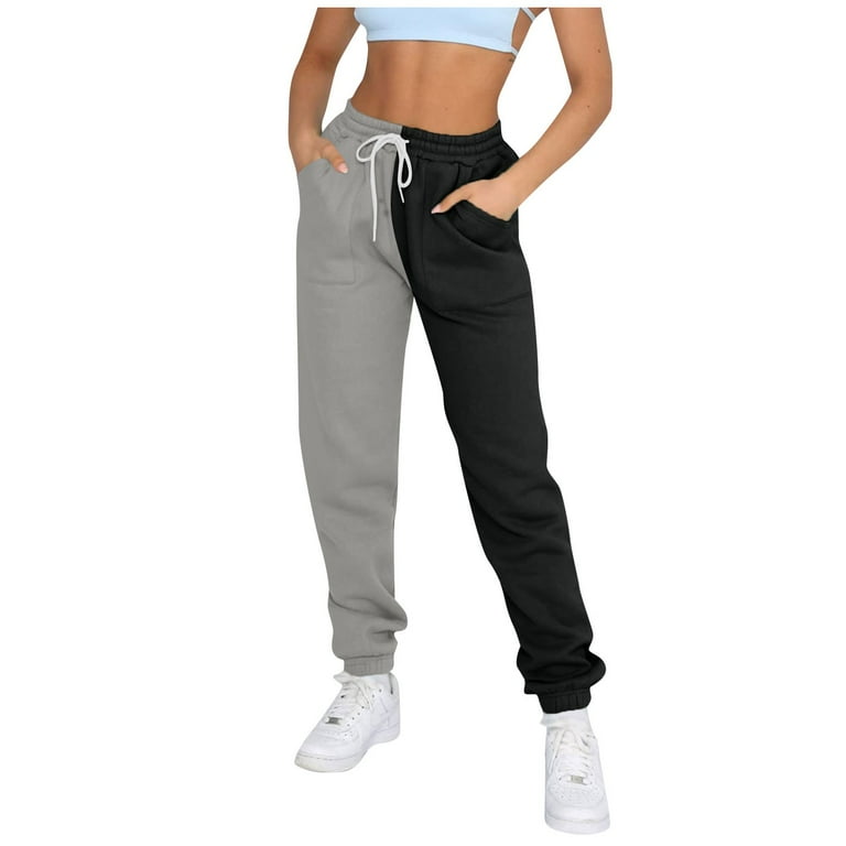 Susanny Cinched Sweatpants for Women Drawstring Elastic Waist Straight Leg  High Waisted with Pockets Sweatpants Joggers Athletic Cargo Baggy Pants