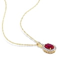 thumbnail image 3 of Everly Women's Created Ruby White Topaz and Diamond Accent Yellow Gold Vintage Pendant with Chain, 3 of 9