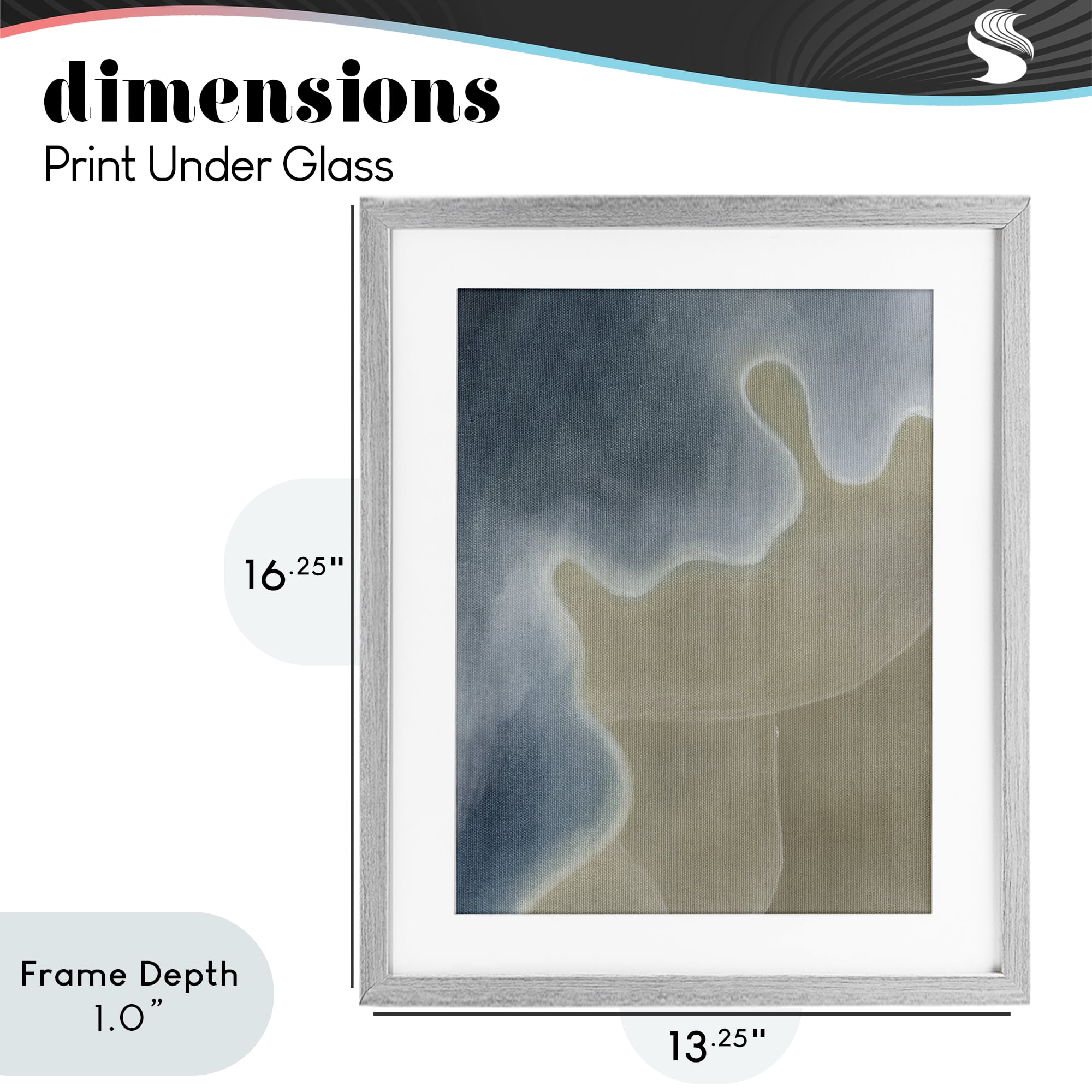 Stupell Industries Turning The Tides Abstract Gray Framed Print Under Glass, design by Grace Popp