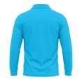 thumbnail image 4 of GrmtClth Mens Long Sleeve Golf Polo Shirts Soft Air Circulation Fabric Single Chest Pocket Quick Dry Performance Daily Commute Collared Shirts Light Blue 2XL, 4 of 8