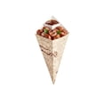 thumbnail image 2 of Restaurantware-10-Inch Eco-Friendly Finger Food Cones with Built-in Condiment Dipping Pocket: Perfect for Appetizers - Food-Safe Paper Cone with Newsprint Styling - Disposable - 100-CT, 2 of 3
