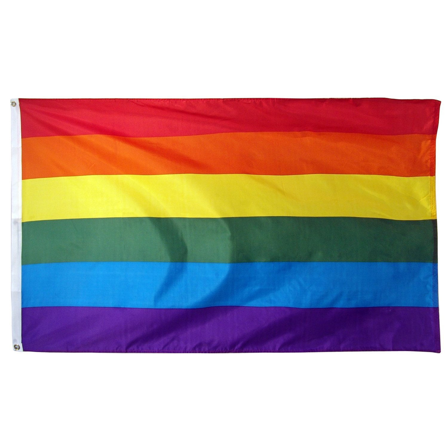 Big 3 x 5 FT Rainbow Polyester Flag Gay Pride Lesbian Peace LGBT with Grommets 