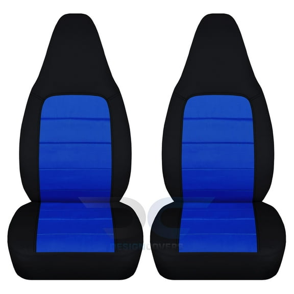 Designcovers Fits 2001-2005 Mazda MX-5 Miata Cotton Seat Covers:Black and Dark Blue