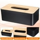 thumbnail image 3 of Cubierta de caja de pañuelos Uxcell con tapa de bambú, soporte cuadrado para pañuelos faciales, contenedor para baño, negro, 3 of 6