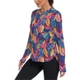 thumbnail image 2 of FORMRS Womens Long Sleeve Shirts UPF 50+ Sun Protection Quick Dry Fishing Hiking Tops, Size S-2XL, Colorful Art Leaves Pattern, 2 of 8