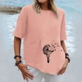 thumbnail image 3 of Birdeem Mode Femme Blouse à Col Rond Imprimé Manches Courtes T-Shirt Hauts d'Été, 3 of 5