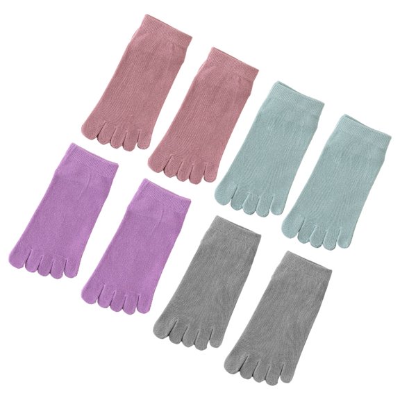 Soimiss 4Pairs Woman Cotton Toe Socks Low Cut Breathable Comfortable Invisible Socks