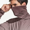 thumbnail image 7 of FAVIPT Men's Sun Protection Shirts with Mask Gradient Long Sleeve Hooded Shirts Lightweight Rash Guard Soft Shirts Outdoor Hiking UPF 50+ Outwear Brown,XXL, 7 of 7