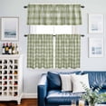 thumbnail image 2 of Sage Green Plaid Kitchen Curtains Sets for Windows 24 Inch Length, Modern Art Checkered Farmhouse Rod Pocket Window Treatments Tier Curtains and Valances Set for Bedroom/Bathroom, 2 of 8
