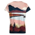 thumbnail image 6 of Mountain Lake Reflections Women's Blouse Short Sleeve Women's Top T-Shirt Spring Summer Clothes, 6 of 7