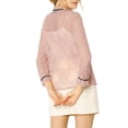 thumbnail image 4 of INSPIRE CHIC Women's Ruffled Collar Long Sleeve See Through Lace Button Down Shirt L Pink, 4 of 7