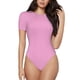 thumbnail image 1 of Balery Pink Body de cuello redondo de manga corta para mujer Tops de manga corta Tops básicos-Small, 1 of 7