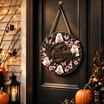 thumbnail image 3 of Halloween Ghost Welcome Hanging Sign, Halloween Decorations With Cute Ghost and Jack O Lantern, Front Door & Porch Halloween Ornament for Home Spooky Season Indoor Outdoor,10x12Inch, 3 of 5