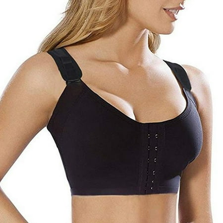 

Himiway Bras for Women Women Sports Support Bra Front Closure with Straps Wirefree Racerback Workout Sets for Women Workout Tops for Women Black L