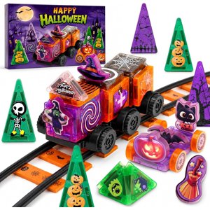 Halloween Magnetic Tiles Advent Calendar 2026 STEM Building Toys for Kids
