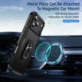 thumbnail image 5 of ELEHOLD Case for iPhone 17 Pro Max, Magnetic Car Mount Compatible Shockproof Military Grade Case with Kickstand and Screen Protector,C, 5 of 9