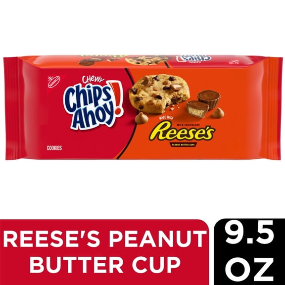 Pack of 3 CHIPS AHOY! Chewy Chocolate Chip Cookies with Reese's Peanut Butter Cups, 9.5 oz (packaging may vary)