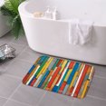 thumbnail image 3 of FJPT Non Slip Flannel Polyester Floor Mat Colorful Wood Pattern For Bathroom Kitchen Bedroom Decor 16x24 inch, 3 of 5