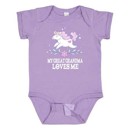 

Inktastic My Great Grandma Loves Me Unicorn Gift Baby Girl Bodysuit