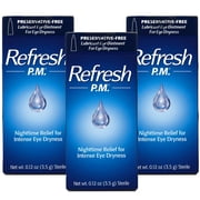 Refresh PM Lubricant Eye Ointment Nighttime Relief For Dry Eye - 3.5 Gm, 3 Pack