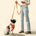 thumbnail image 7 of THE LICKER STORE Luna Small 8FT Adjustable 6-in-1 Waterproof Hands-Free Leash and Collar with LED Flashlight, Bag Dispenser, and Poop Bag Holder, Dark Orange/Light Orange, WLK1004A-5SET, 7 of 7
