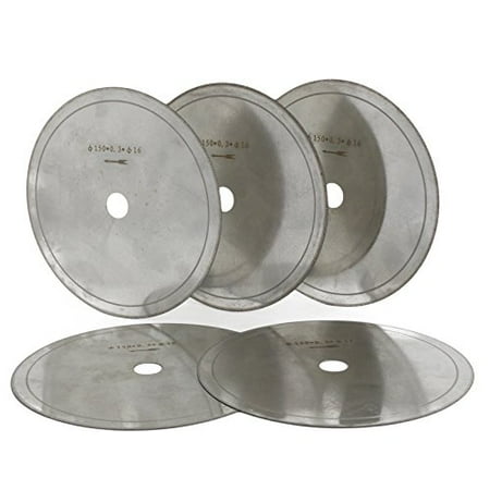 

JINGLING 6 inch Super-Thin Arbor Hole 5/8 Rim 0.46mm Diamond Lapidary Saw Blade Cutting Disc Jewelry Tools for Stone Gemstone Pack of 5Pcs