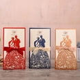 thumbnail image 2 of Tarjeta de invitación de boda cortada con láser para novia y novio, tarjetas de felicitación, sobres personalizados con cinta, suministros para fiestas de boda, 1 unidad, 2 of 4