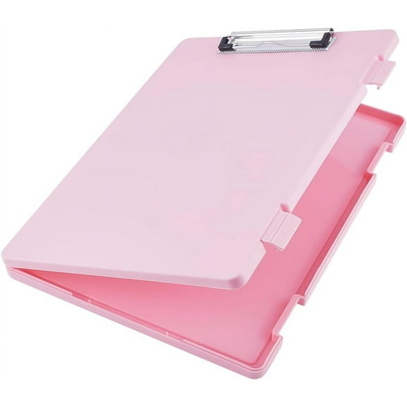 Clipboard with Storage A4 Pink Storage Folder Binder Clip Boards Storage Clipboard Heavy Duty Smooth Writing Clip Board Work School Office Supplies for Women Teachers