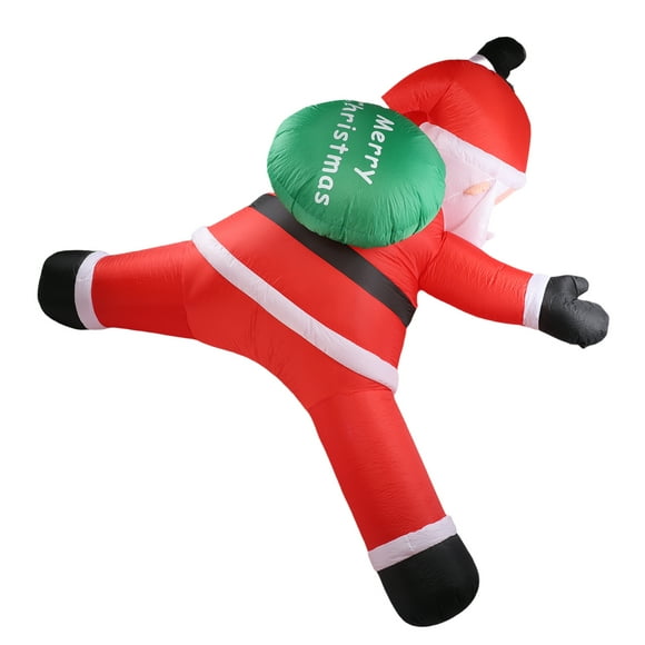 5.9ft Xmas Inflatable Santa Outdoor Decoration, Climbing Santa with Present Bag Inflatable Christmas Yard Decorations with LED Lights for Outdoor Wall Garden Window