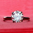 thumbnail image 2 of 2.00 Cts Certified Moissanite Round Engagement Ring, Wedding Ring, 18K White Gold Plated Ring, Solitaire Ring, Moissanite Diamond Ring, 2 of 5