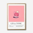 thumbnail image 4 of Modern Gin Tonic Cocktail Recipe Canvas Wall Art Pink Minimalist Bar Decor, 4 of 10