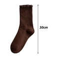 thumbnail image 2 of TNOBHG Versatile Mid-calf Socks Women's Coffee Mid-calf Lace Socks Retro Fungus Edge Stacked Solid Color Sweat-absorbent Breathable Elastic Long for Daily, 2 of 8