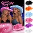 thumbnail image 6 of Light Up Cowboy Hat, Western Party Hat with Frayed Trim Wide Brim, Adult Costume Accessory, 6 of 6