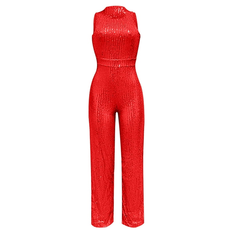 dress the population red sequin jumpsuit Sequin Charlie Jumpsuit