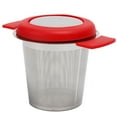 thumbnail image 2 of Tea Filter, Large Capacity Tea Strainers Loose Leaf Tea Infuser Stainless Steel Tea Infuser Mesh Strainer With Lid For Teahouse For Home For Coffee Shop Red Silicone+Stainless Steel, 2 of 8