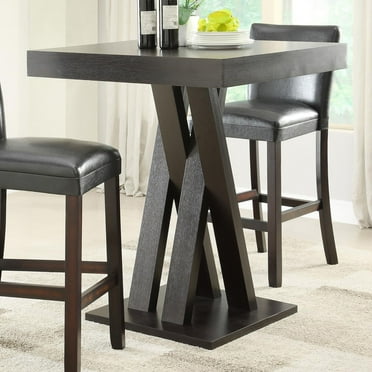 Cappuccino X-Base Square Bar Table for Dining & Entertaining - 42 Inch Height