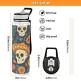 thumbnail image 3 of Skeleton Head Flowers Sports Water Bottle Portable Travel Mug 32oz BPA Free Leak Proof Straw Transparent Tritan for Gym Yoga Cycling Camping, 3 of 7
