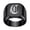 Black C, variant on Cursive Initial Rings for Women Men Letter Alphabet Signet Stainless Steel Square 18mm Engraved Elegant Simple Dainty Personalized Gift Jewelry Gold T 6