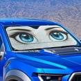 thumbnail image 2 of KUIFORTI Funny Eyes Windshield Sun Shade Large Car Window Shades for Front Window, 66.53" x 34.44" Overlapping Design Automotive Window Sunshades for SUV, Truck, Sedan, 2 of 6