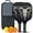 Black-1, variant on Pickleball Paddles Set Of 2, Fiberglass Surface, Skull & Tatoo Style, 4 Balls & Bag