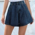 thumbnail image 2 of Loose Jean Shorts for Women, Audhol Women's Denim Shorts Summer Thin High Waist Jeans Slim A Line Wide Leg Shorts Summer Jean Shorts Blue L, 2 of 9