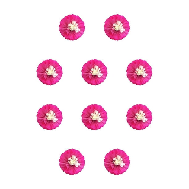 Moyic Flores de papel Decoraciones florales para la pared Artesanía Fondo decorativo artificial Flores de la boda del cuarto de niños Fucsia 25cm 10piezas