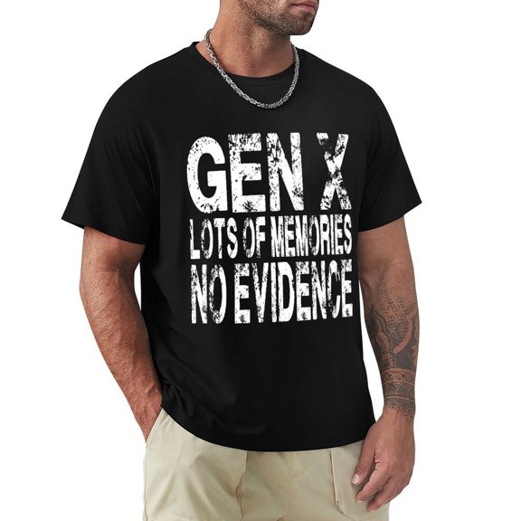 Gen X Men's Cotton HD Print Short Sleeve T-Shirt Crew Neck Top Black 3XL