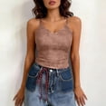 thumbnail image 6 of Hilenly Lace Tank Tops for Women with Built in Bra V Neck Spaghetti Strap Camisole Slim Fit Cami Top, 6 of 6