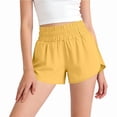 thumbnail image 2 of Sahpxhe Girls Athletic Running Shorts High Waist Elastic Waist Kids Loose Comfy Casual Sports Shorts Yellow 14-15Years, 2 of 8